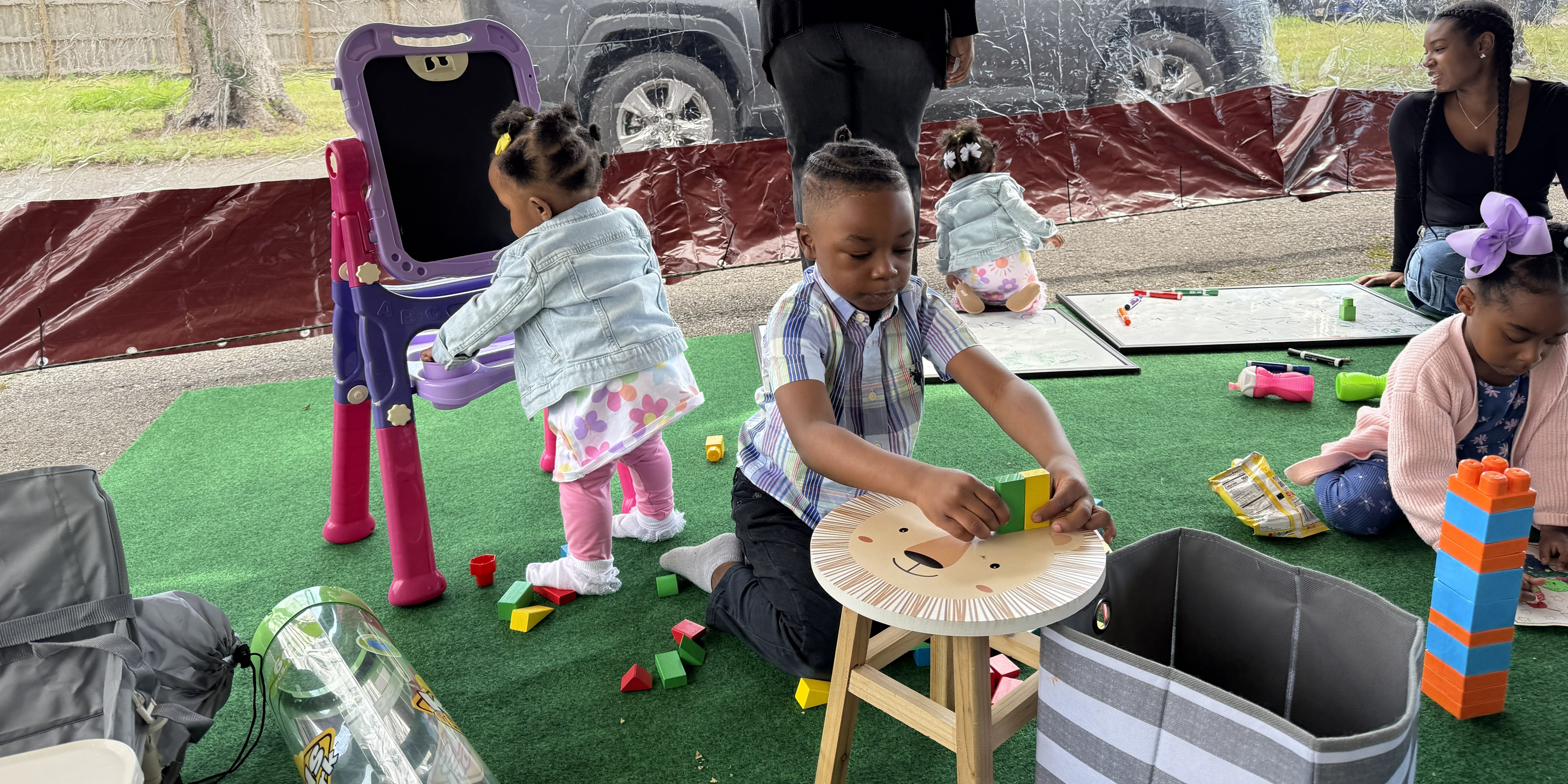 Young children learning through hands-on play